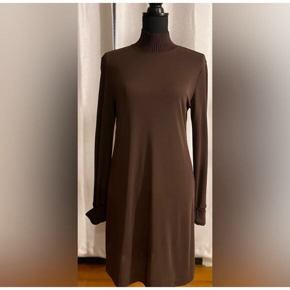 J. Jill Chocolate Brown Turtleneck Dress Sz SP - Picture 2 of 4